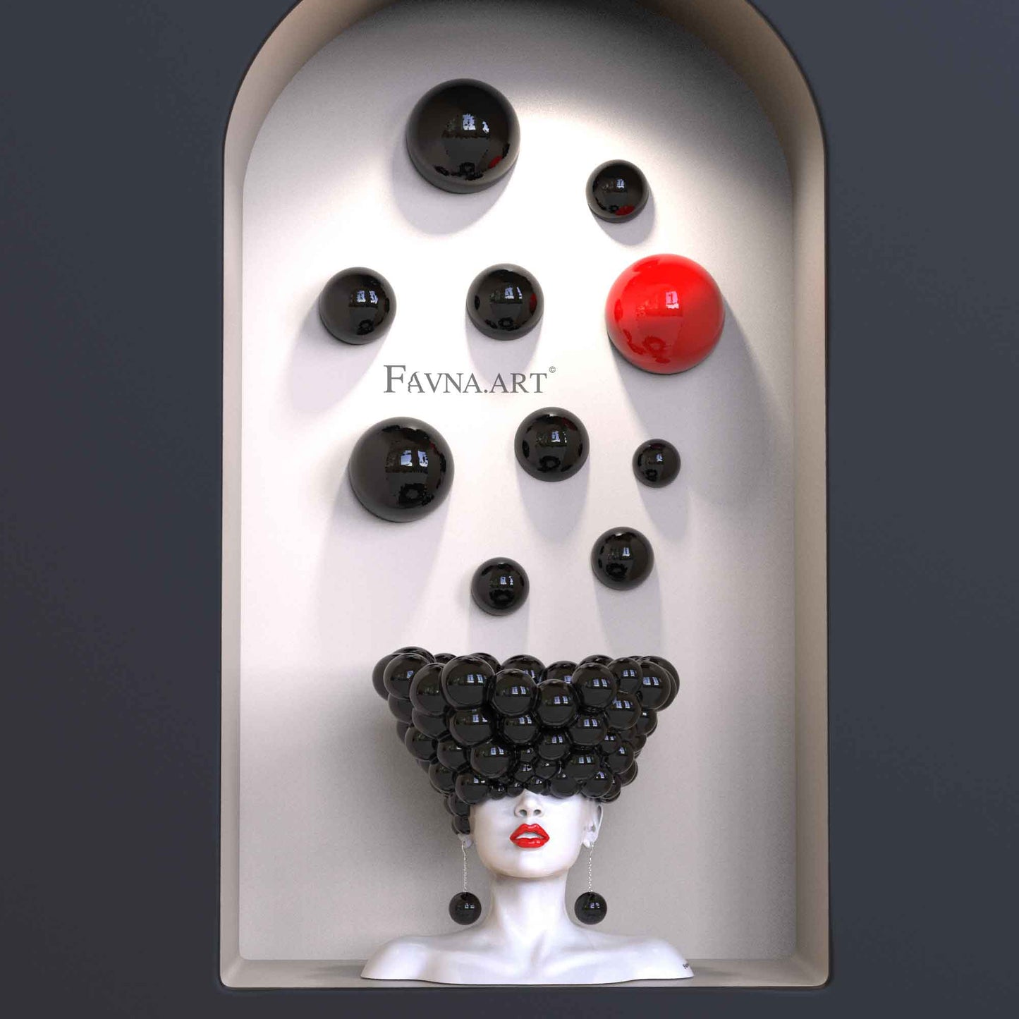 Scultura Concettuale “Pensieri” – Composizione da Parete nera, Arte Moderna