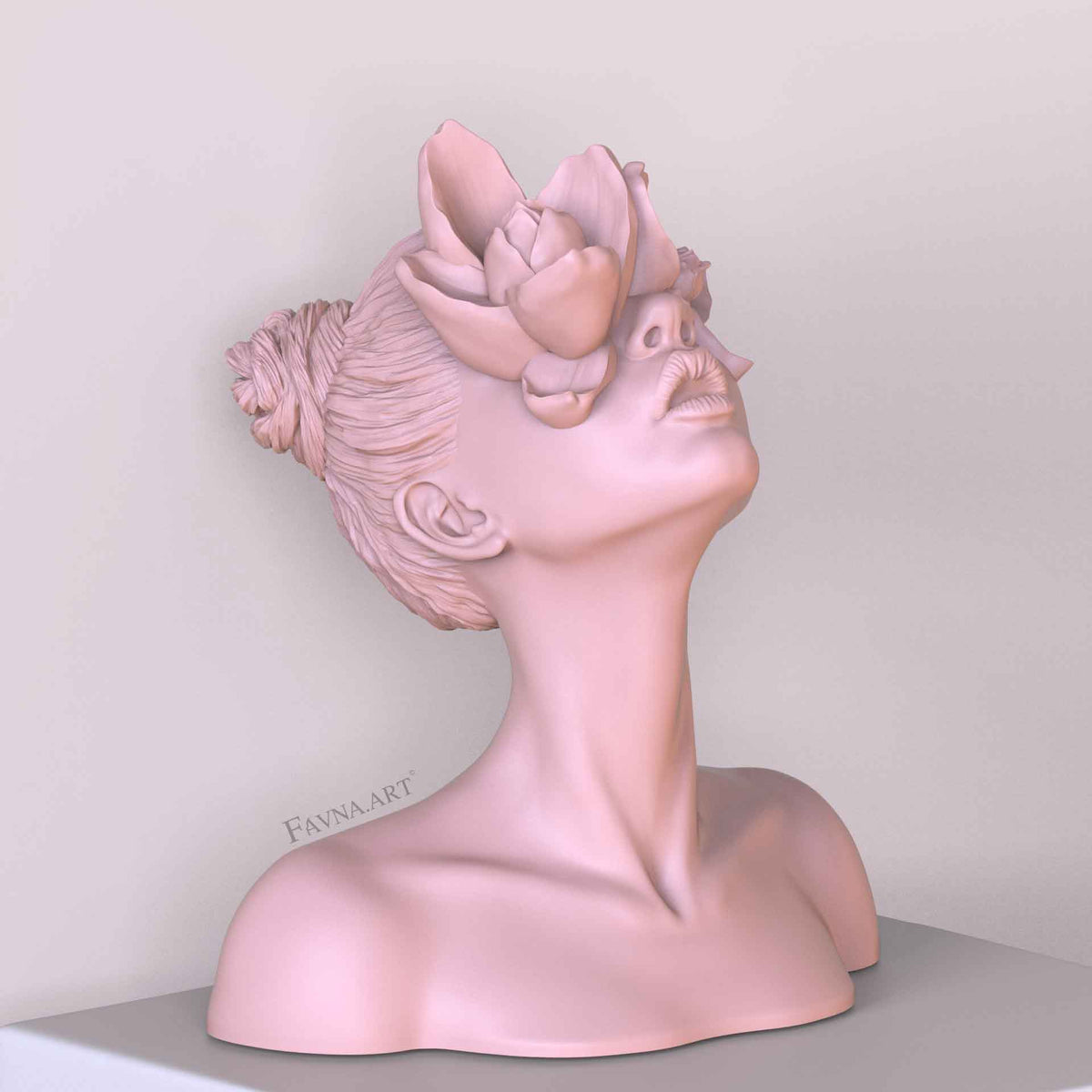 Sculpture "Daughter of Faunus" in cloudy pink