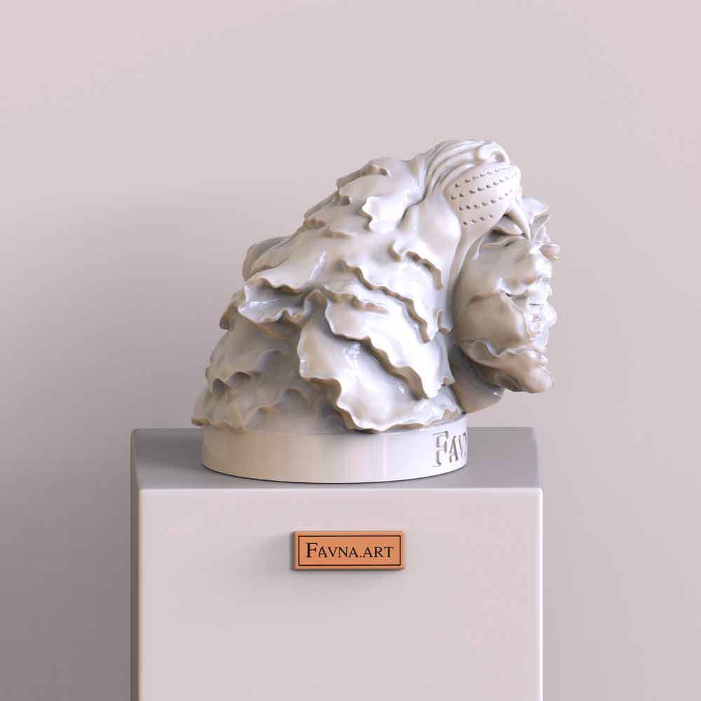 Conceptual Art Sculpture - "The Faun’s Tiger" white
