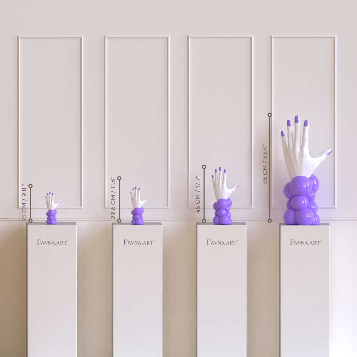 Hand of Thoughts Sculpture – Lavender | Contemporary Art