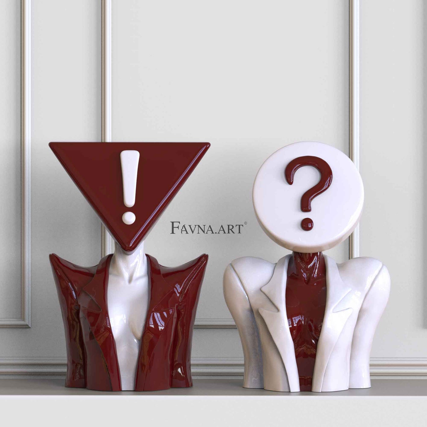 Scultura di Design Moderna "Domanda Totalizzante e Risposta Totalizzante"