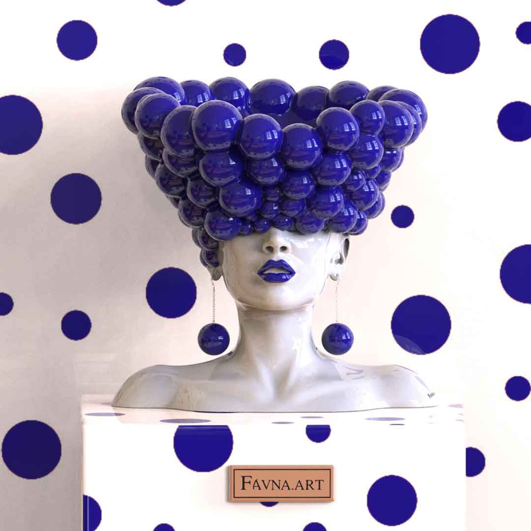 Sculpture of a woman "Thoughts" blue color