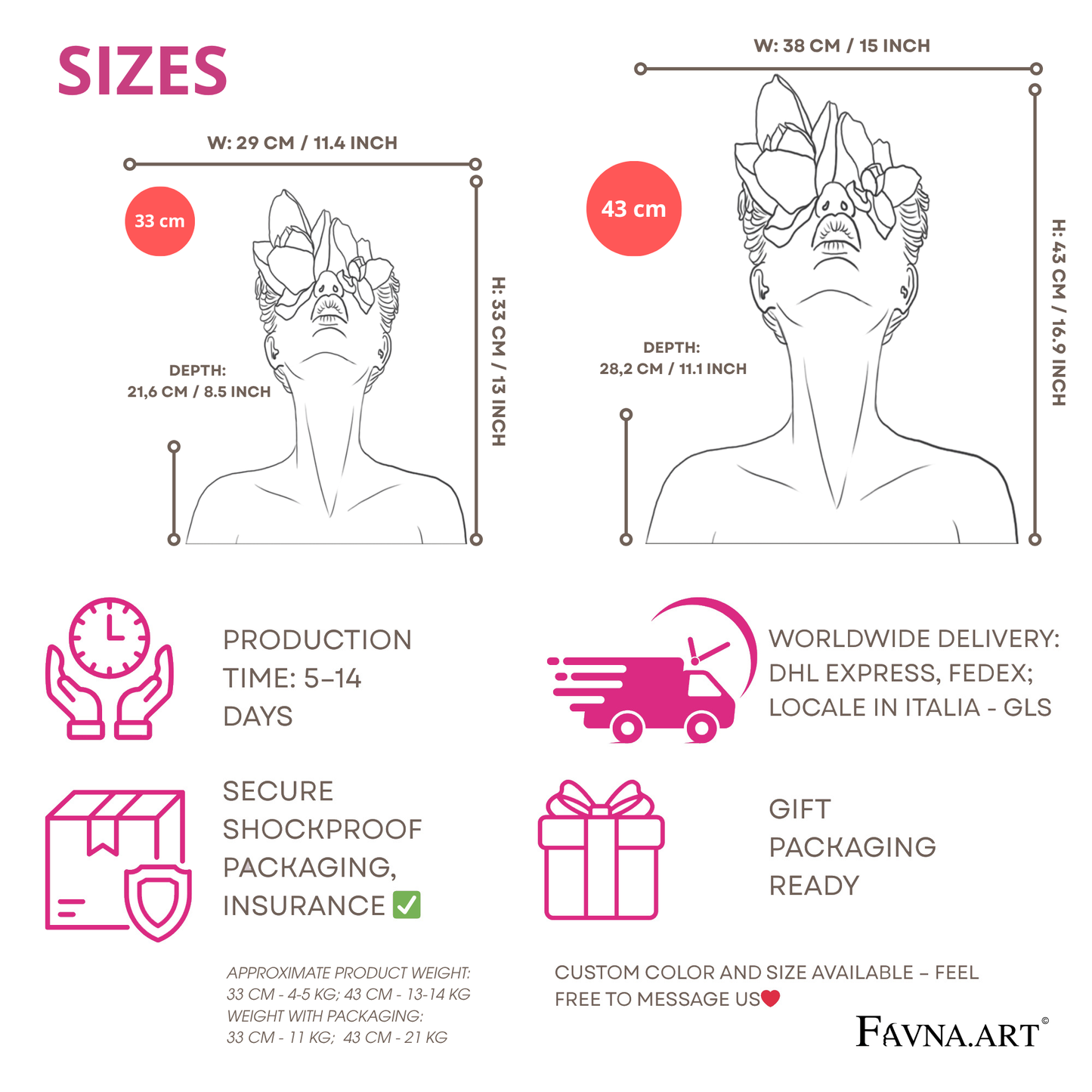 Scultura "Figlia del Fauno" in Barbie rosa