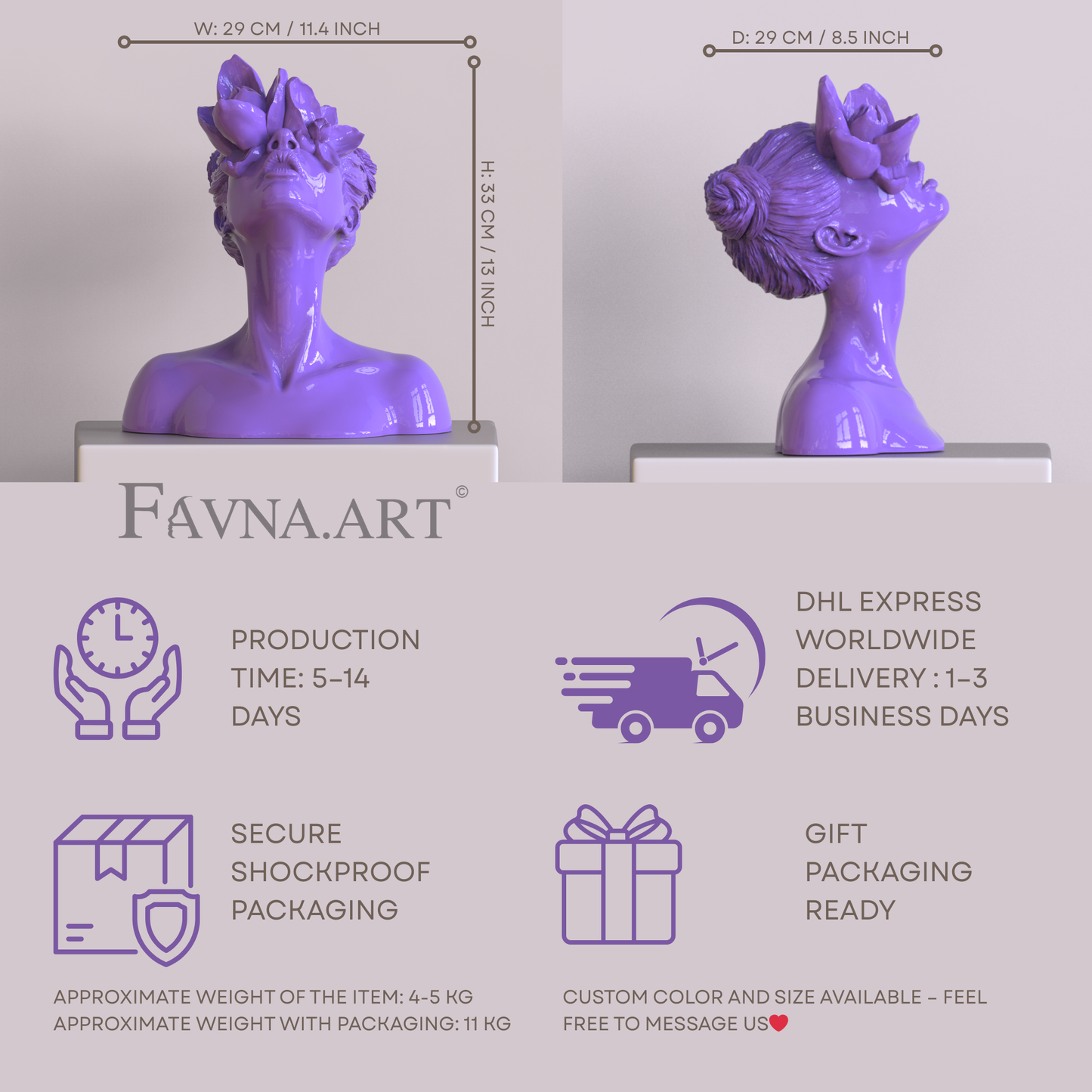 Sculpture "Daughter of the Faun" lavanda