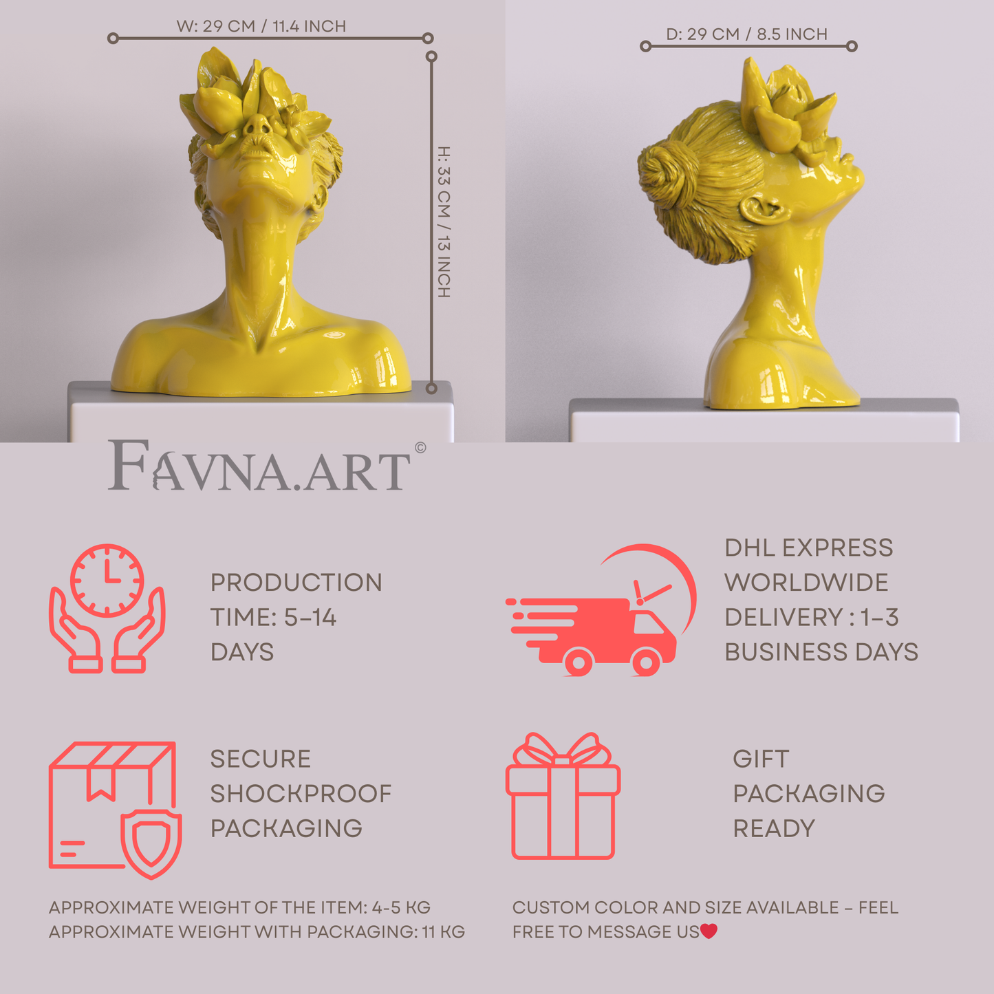 Sculpture "Daughter of the Faun" yellow