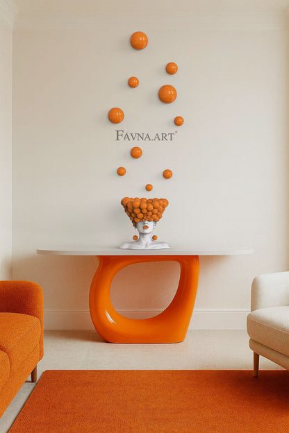 Conceptual Sculpture “Thoughts” & Wall Art Composition – Orange Edition, Made in Italy