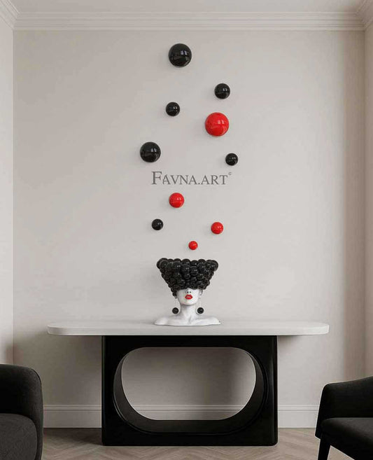 Conceptual Art Composition  “Thoughts”, Wall Art- Sculpture and wall-mounted half-spheres