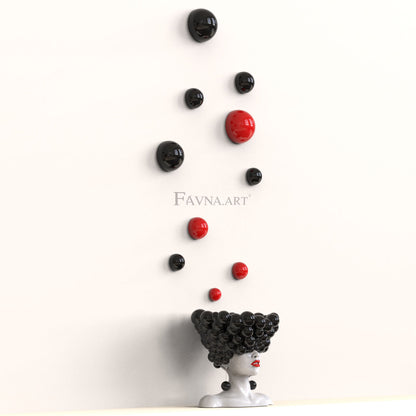 Conceptual Art Composition  “Thoughts”, Wall Art- Sculpture and wall-mounted half-spheres