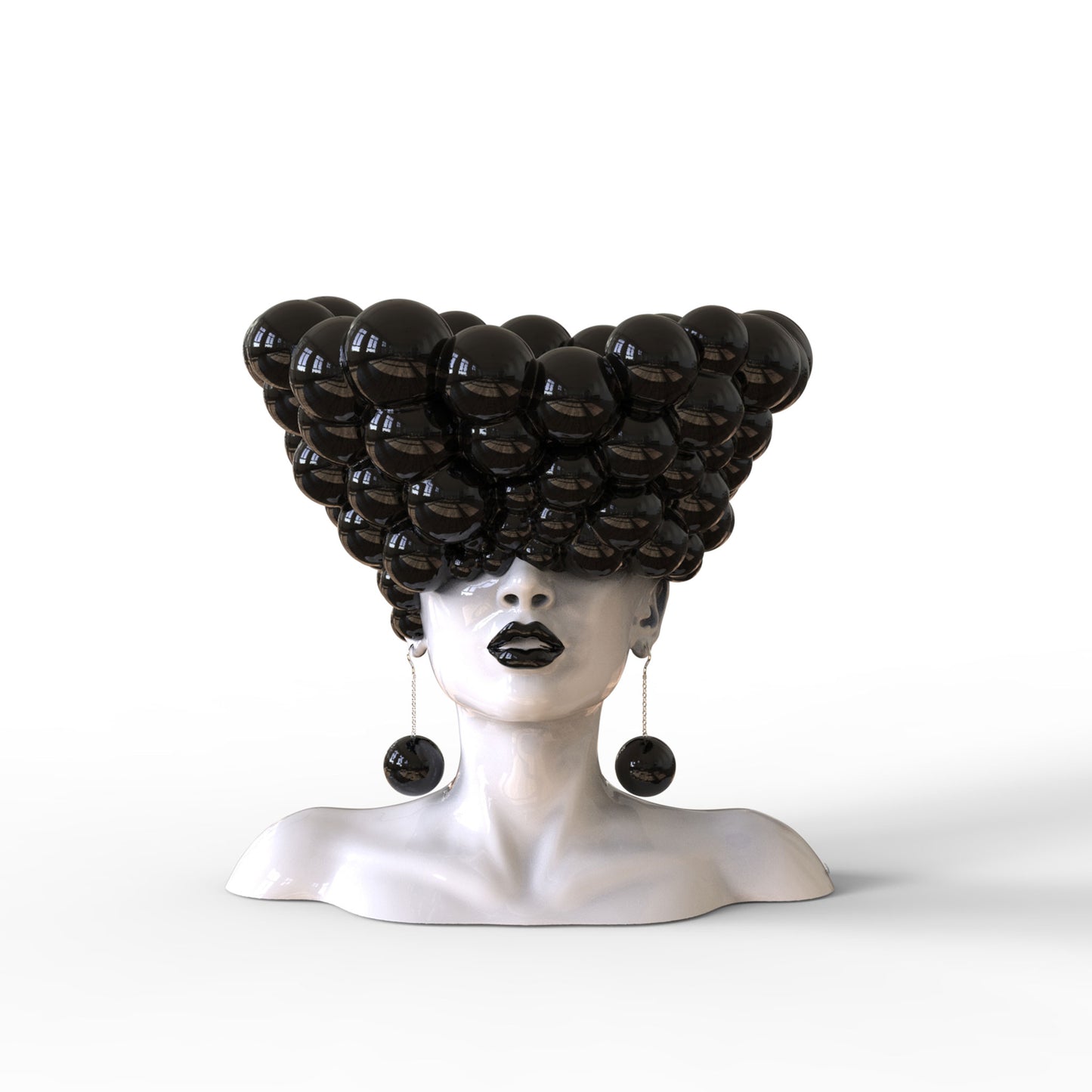 Sculpture of a woman "Thoughts" black and white