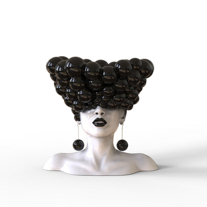 Sculpture of a woman "Thoughts" black and white