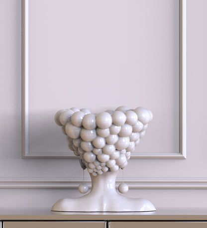 Sculpture of a woman "Thoughts" white