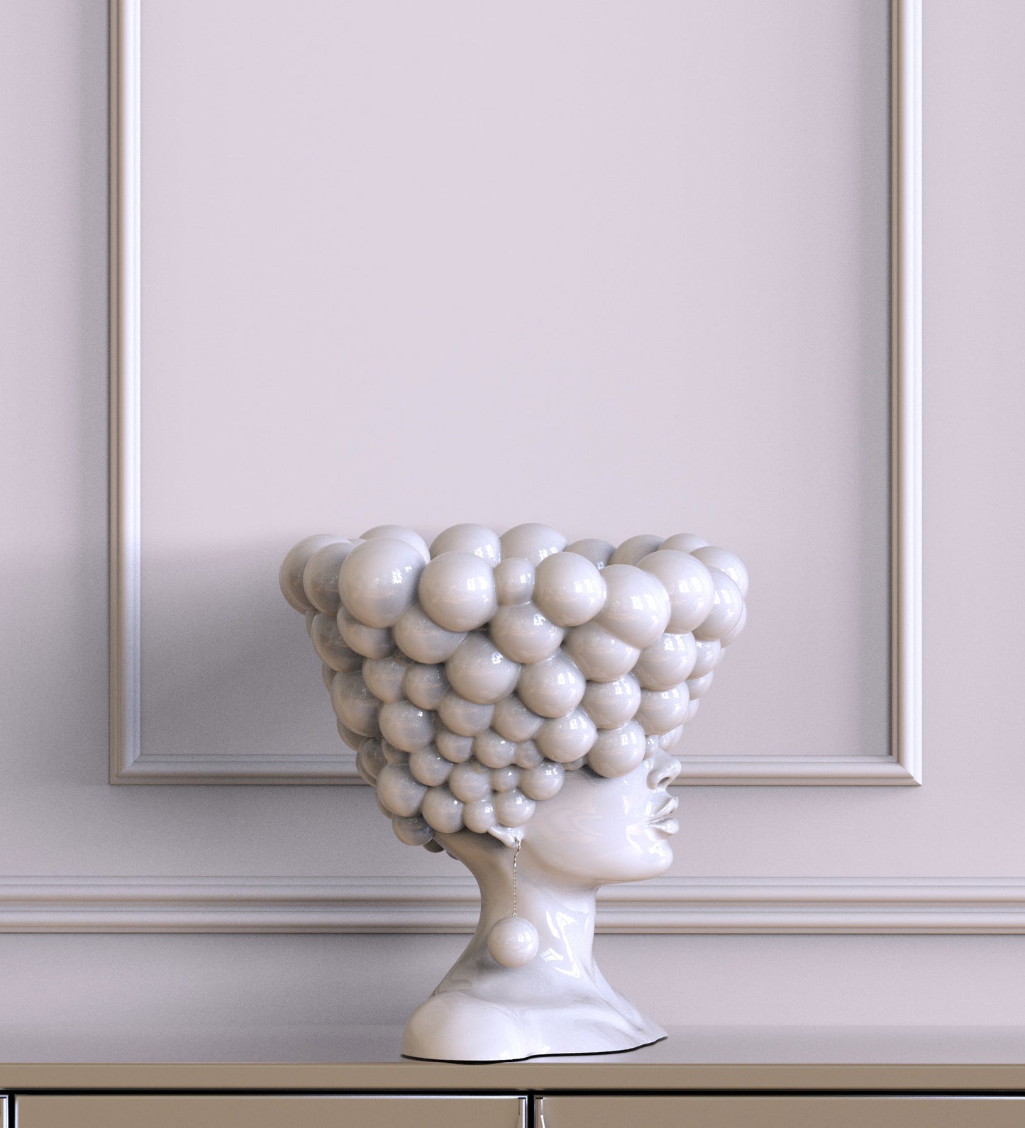 Sculpture of a woman "Thoughts" white