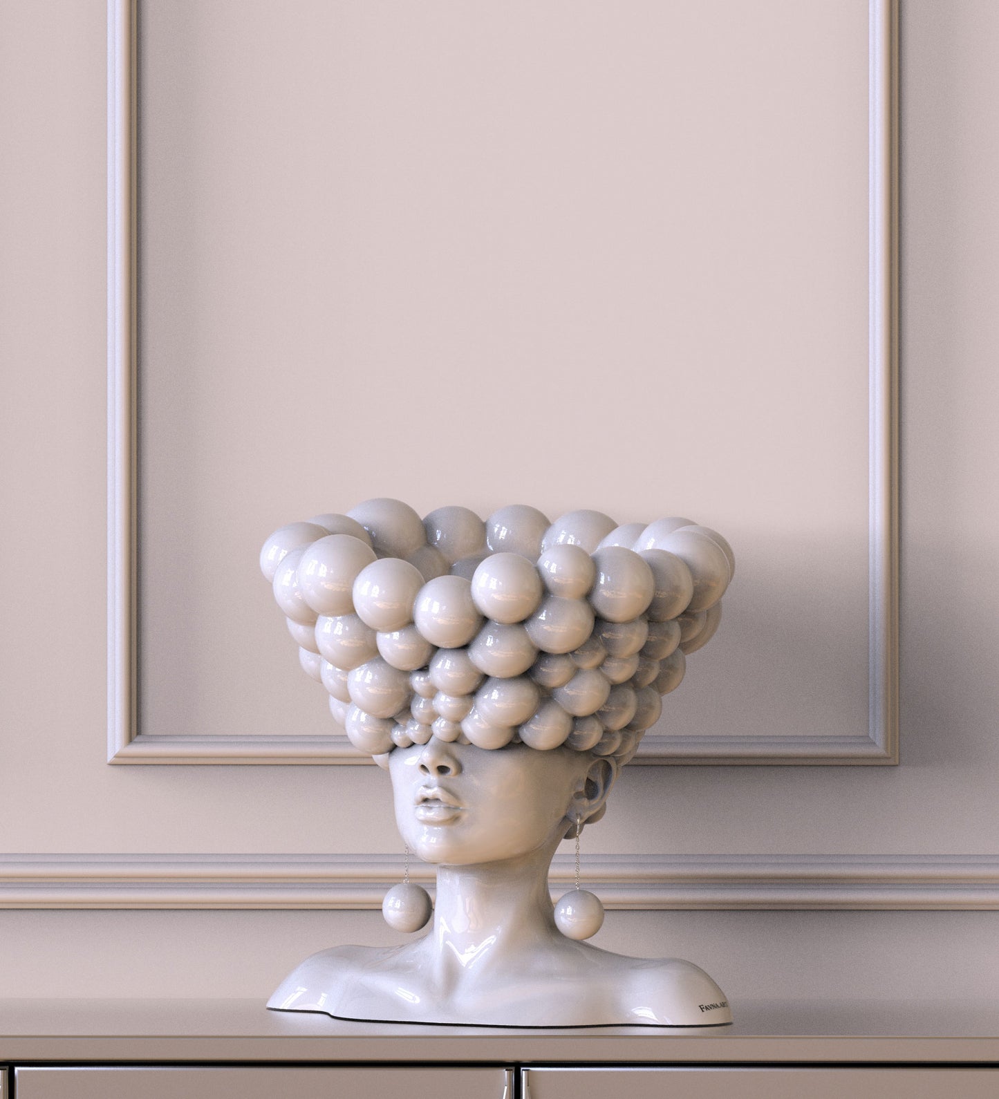 Sculpture of a woman "Thoughts" white