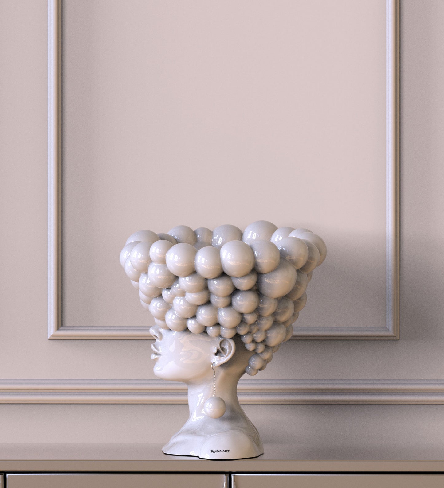 Sculpture of a woman "Thoughts" white