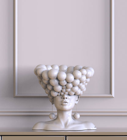 Sculpture of a woman "Thoughts" white