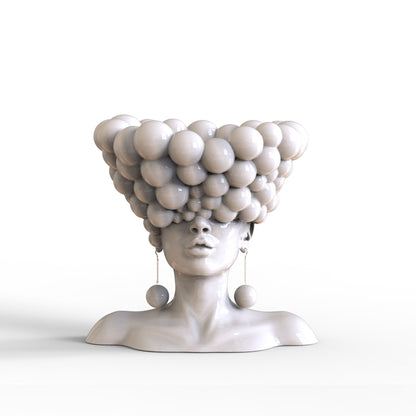 Sculpture of a woman "Thoughts" white