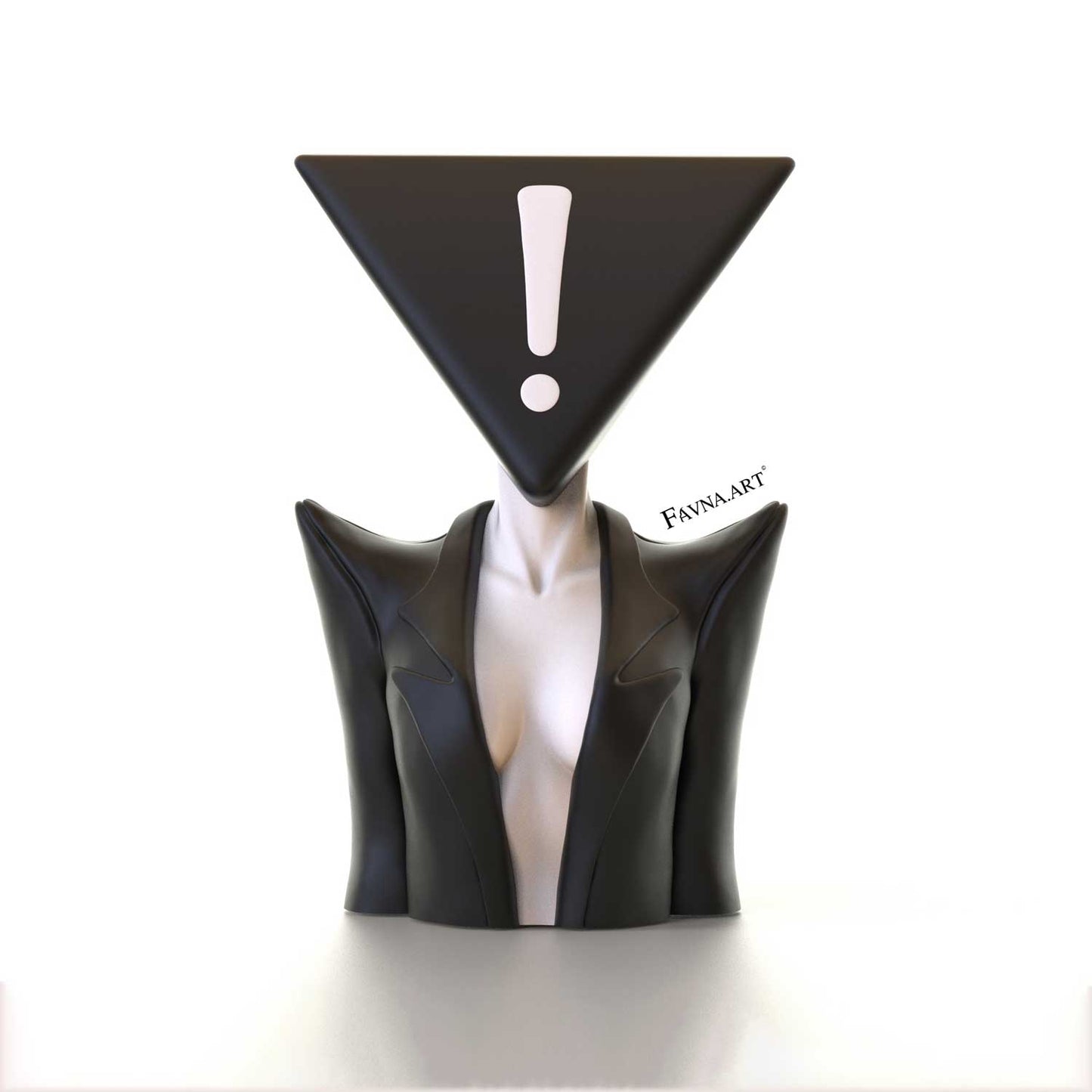 Female figure bust in black and white color by FAVNA ART.