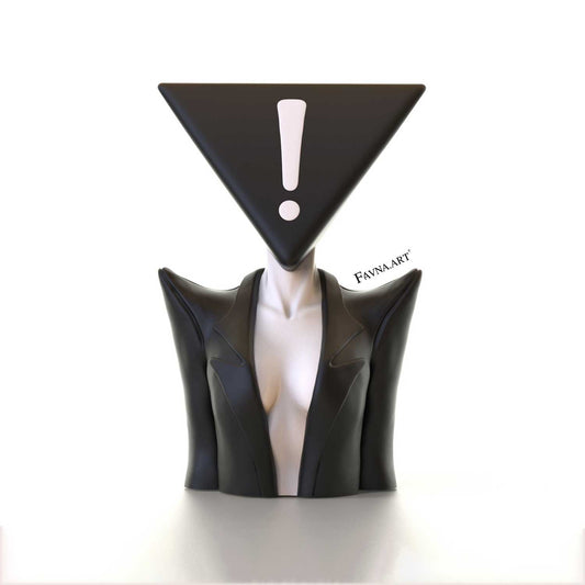 Female figure bust in black and white color by FAVNA ART.