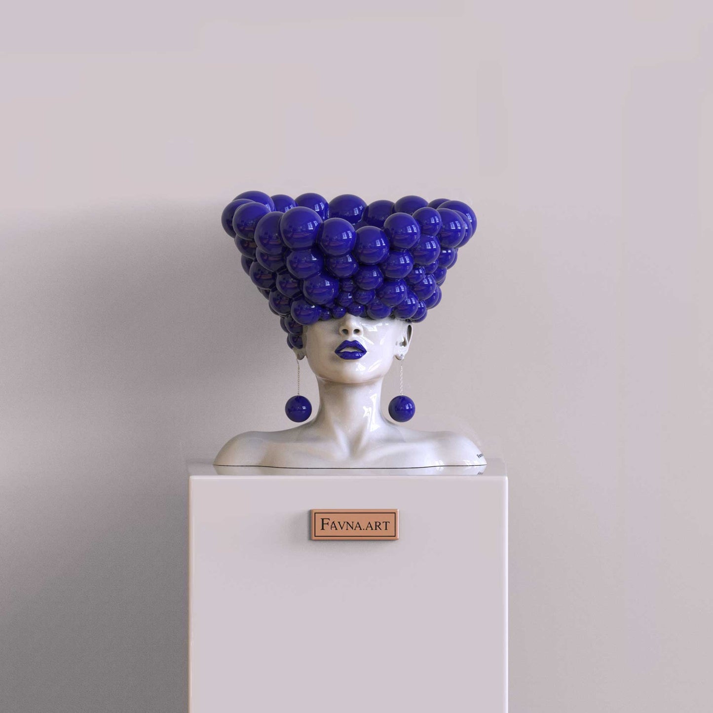 Sculpture of a woman "Thoughts" blue color