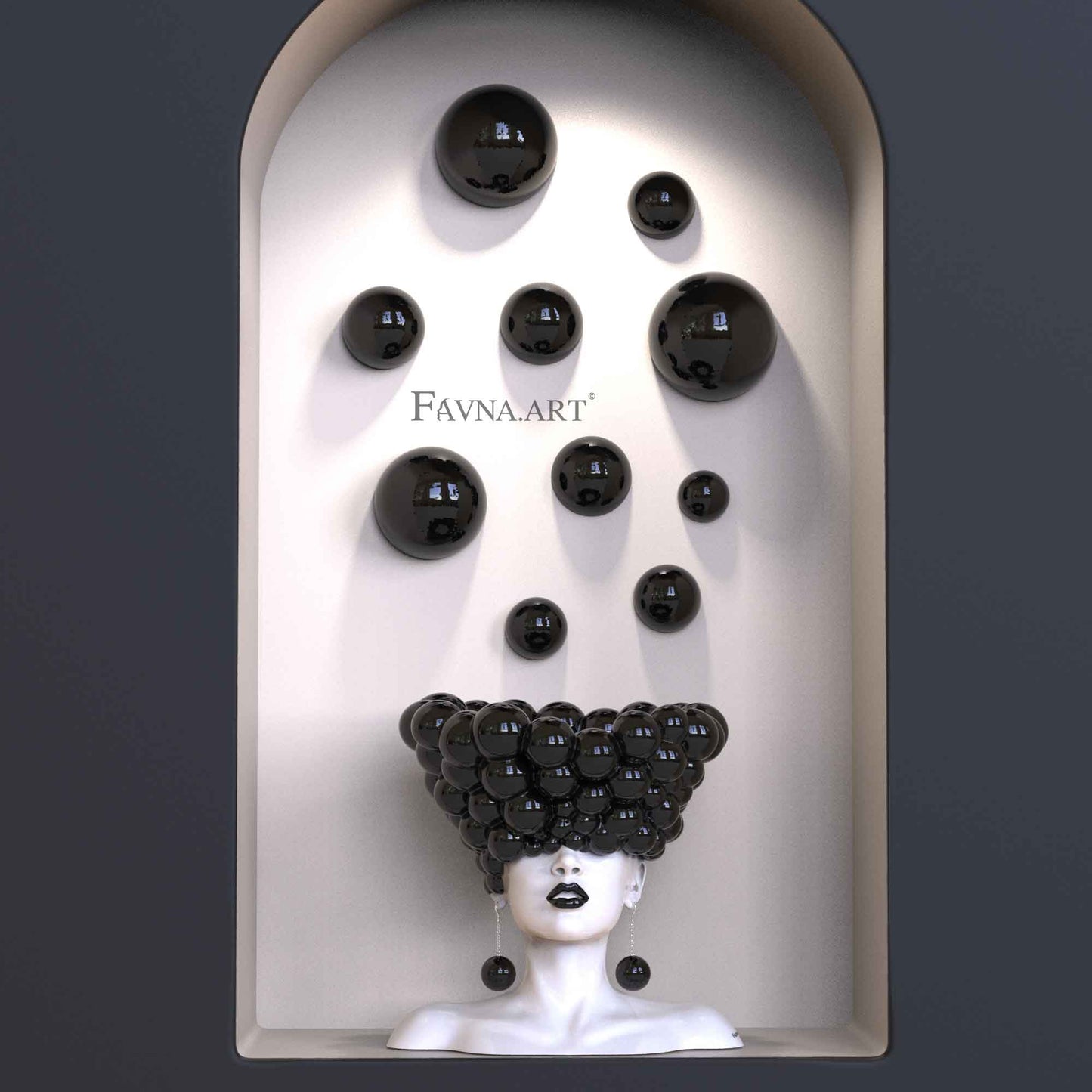 Scultura Concettuale “Pensieri” – Composizione da Parete nera, Arte Moderna
