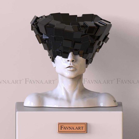 Scultura сoncettuale “Pensieri” — Uomo. Busto сoncettuale d’Arte