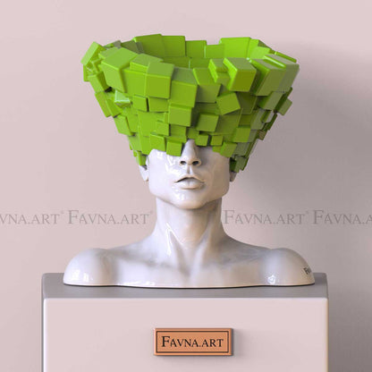 Conceptual Sculpture “Thoughts” — Man. Art Bust, black