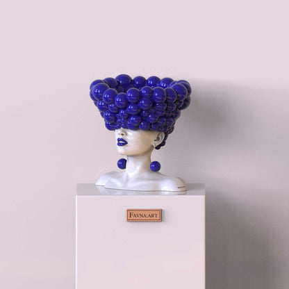 Sculpture of a woman "Thoughts" blue color