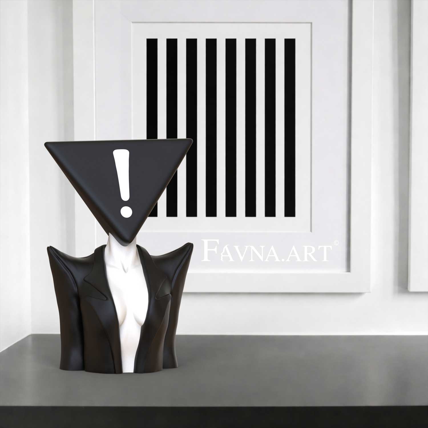 Sculptural art work shaped as triangular for indoor decoration by FAVNA. ART