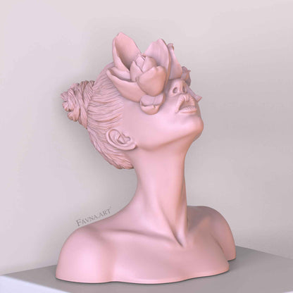 Sculpture "Daughter of Faunus" in cloudy pink