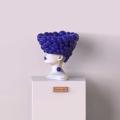 Sculpture of a woman "Thoughts" blue color