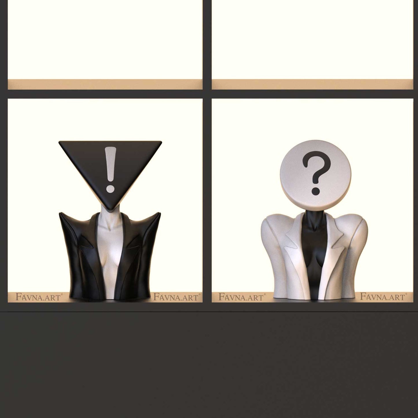 Conceptual modern sculpture “All-consuming question”