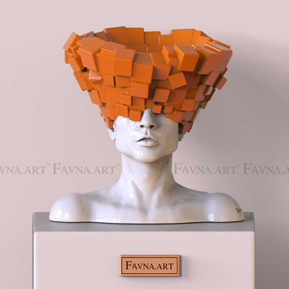 Conceptual Sculpture “Thoughts” — Man. Art Bust, black