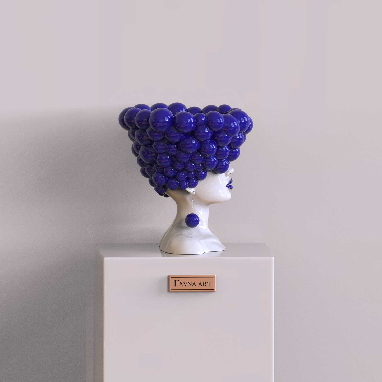 Sculpture of a woman "Thoughts" blue color