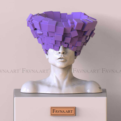 Conceptual Sculpture “Thoughts” — Man. Art Bust, black