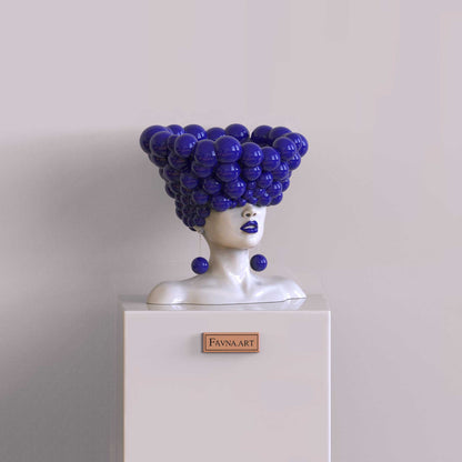 Sculpture of a woman "Thoughts" blue color