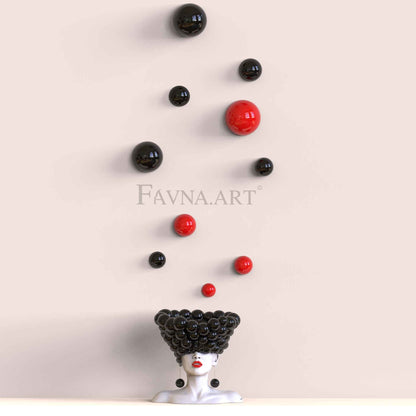 Conceptual Art Composition  “Thoughts”, Wall Art- Sculpture and wall-mounted half-spheres