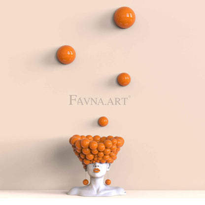 Conceptual Sculpture “Thoughts” & Wall Art Composition – Orange Edition, Made in Italy