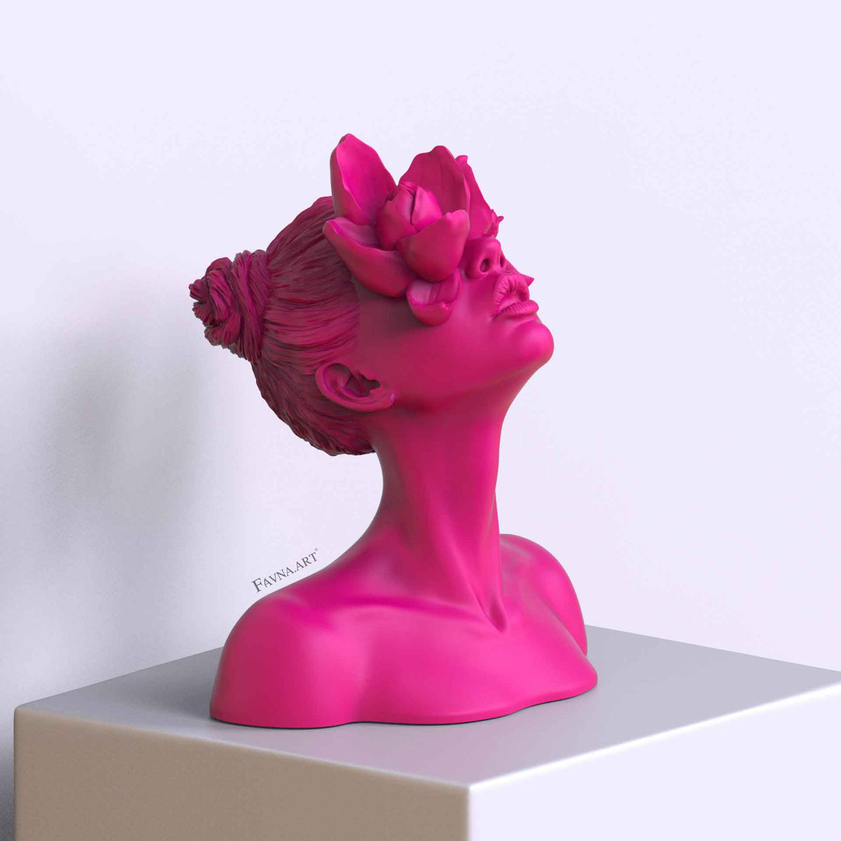 Sculpture "Daughter of the Faun" in pink Barbie