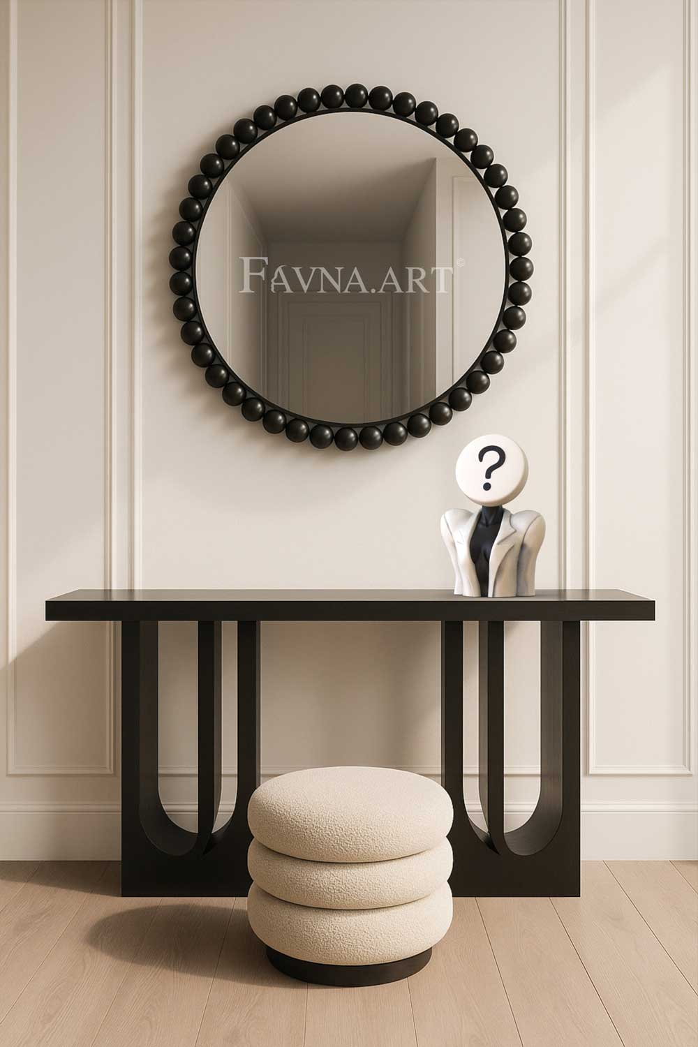 Conceptual modern sculpture “All-consuming question”