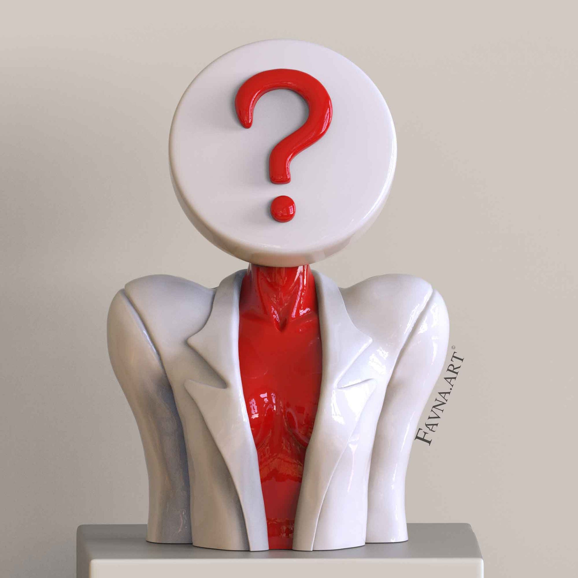 Scultura contemporanea astratta rossa La Domanda Totalizzante e La Risposta Totalizzante, arte per interni di FAVNA ART
