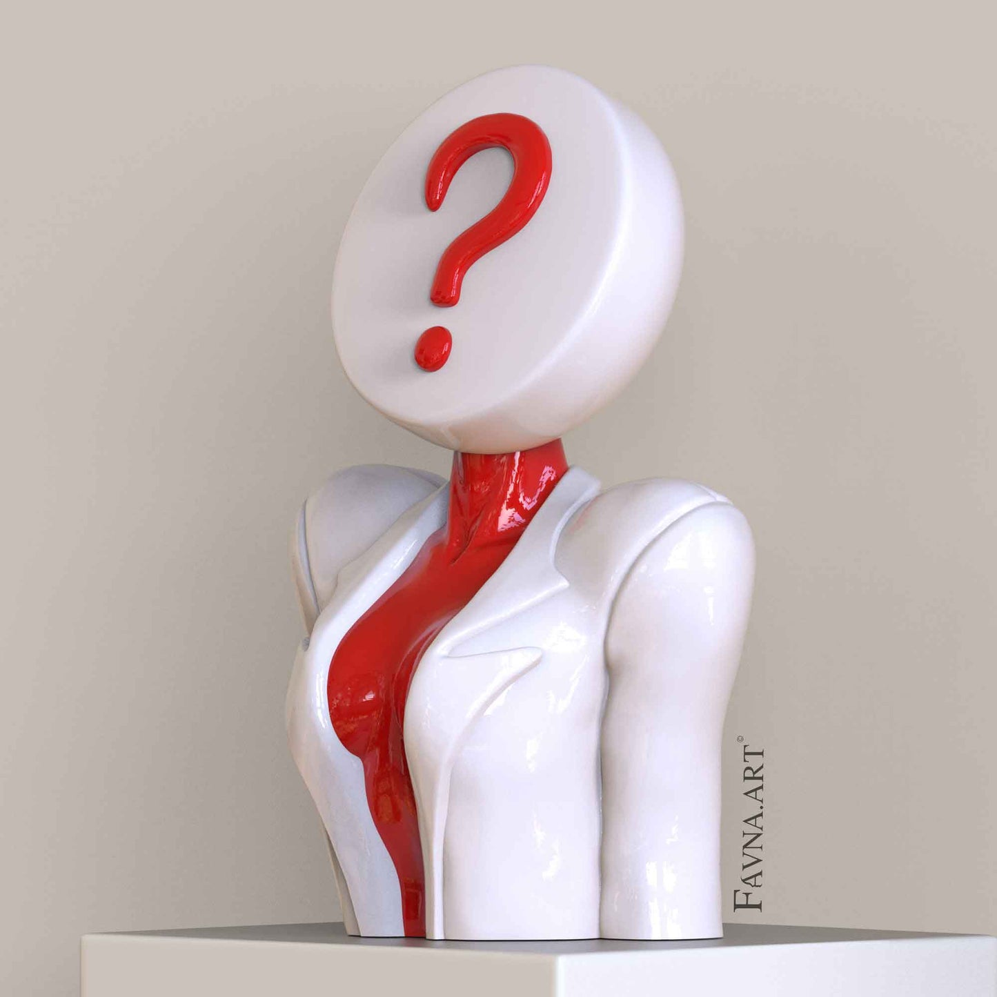 Scultura di Design Moderna "Domanda Totalizzante e Risposta Totalizzante"