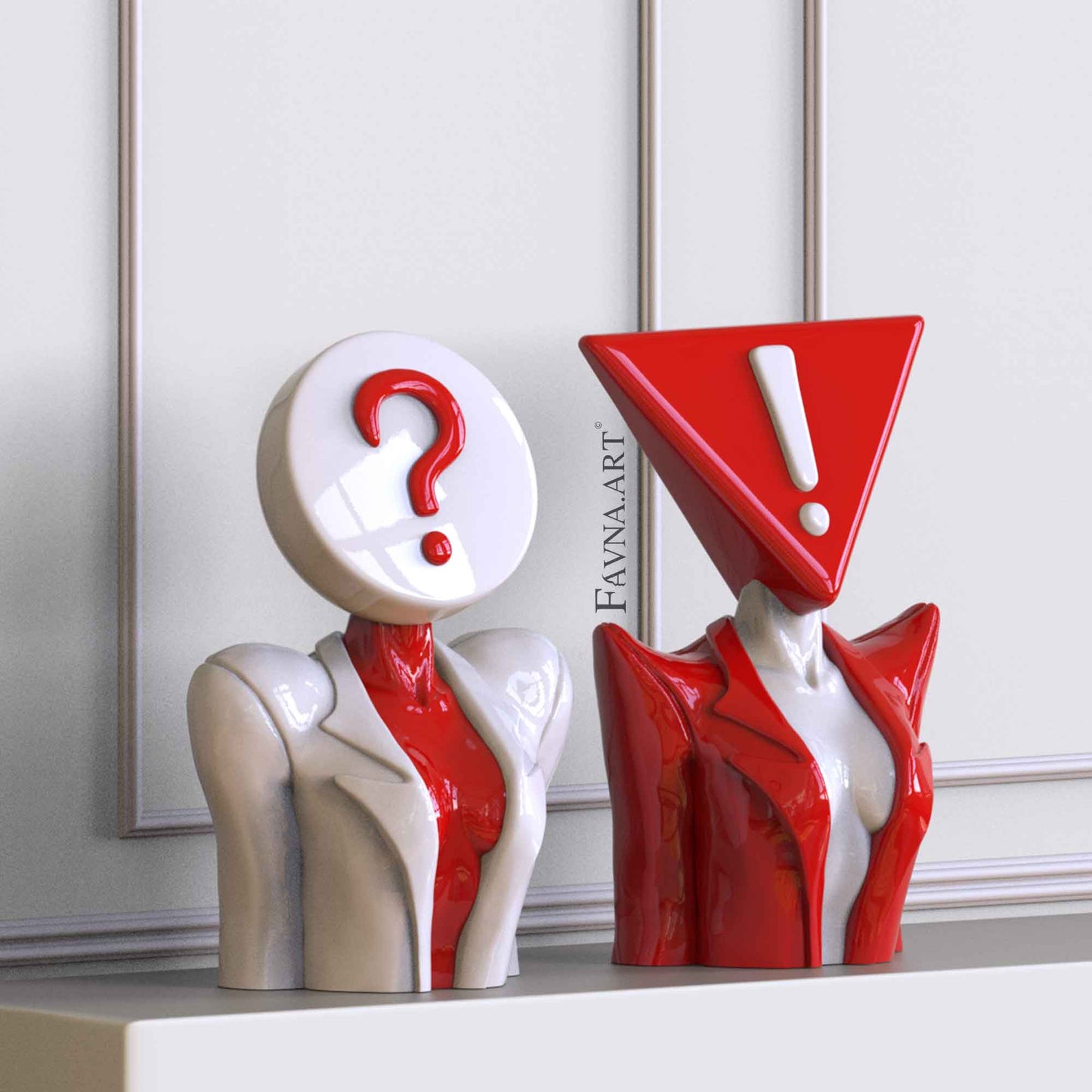 Scultura di Design Moderna "Domanda Totalizzante e Risposta Totalizzante"