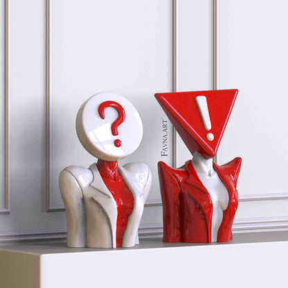 Scultura di Design Moderna "Domanda Totalizzante e Risposta Totalizzante"