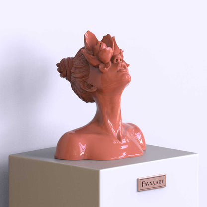 Sculpture "Daughter of the Faun" in coral colour