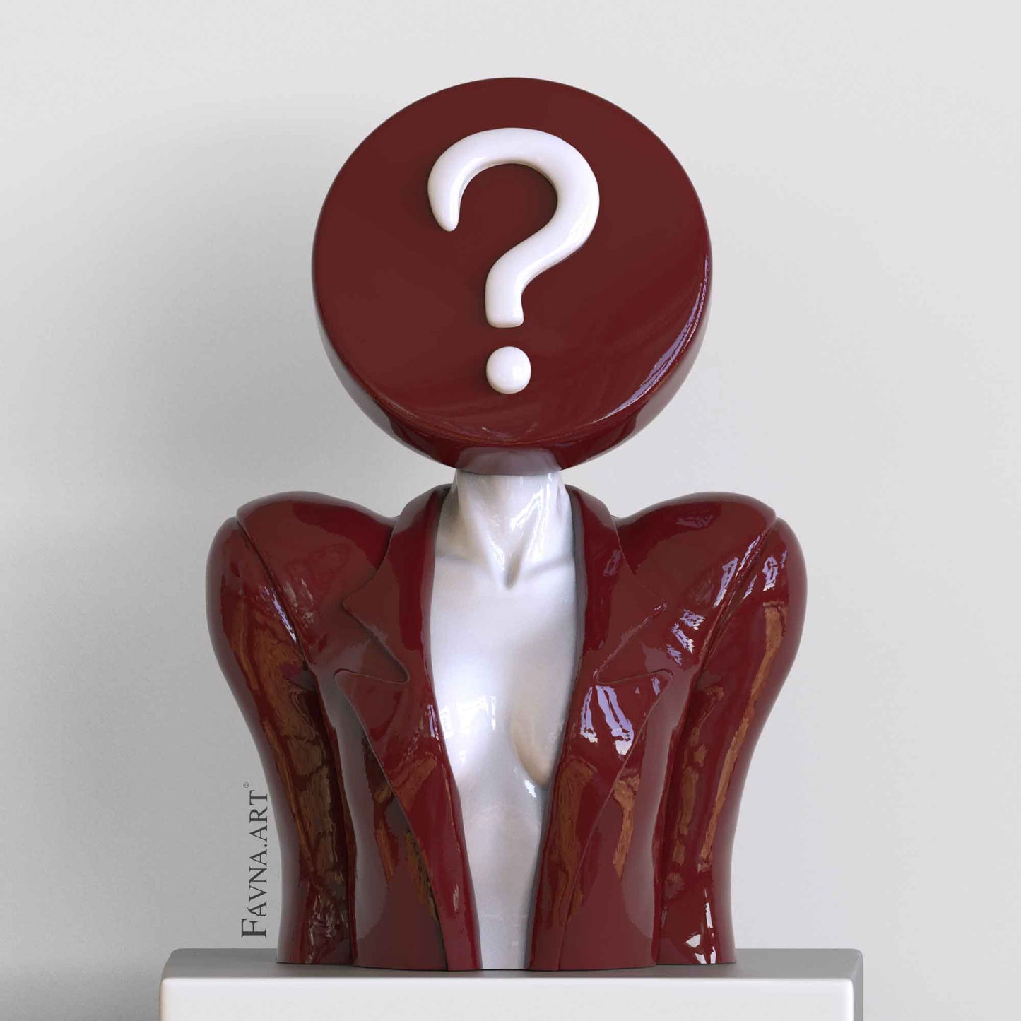 Scultura di Design Moderna "Domanda Totalizzante e Risposta Totalizzante"
