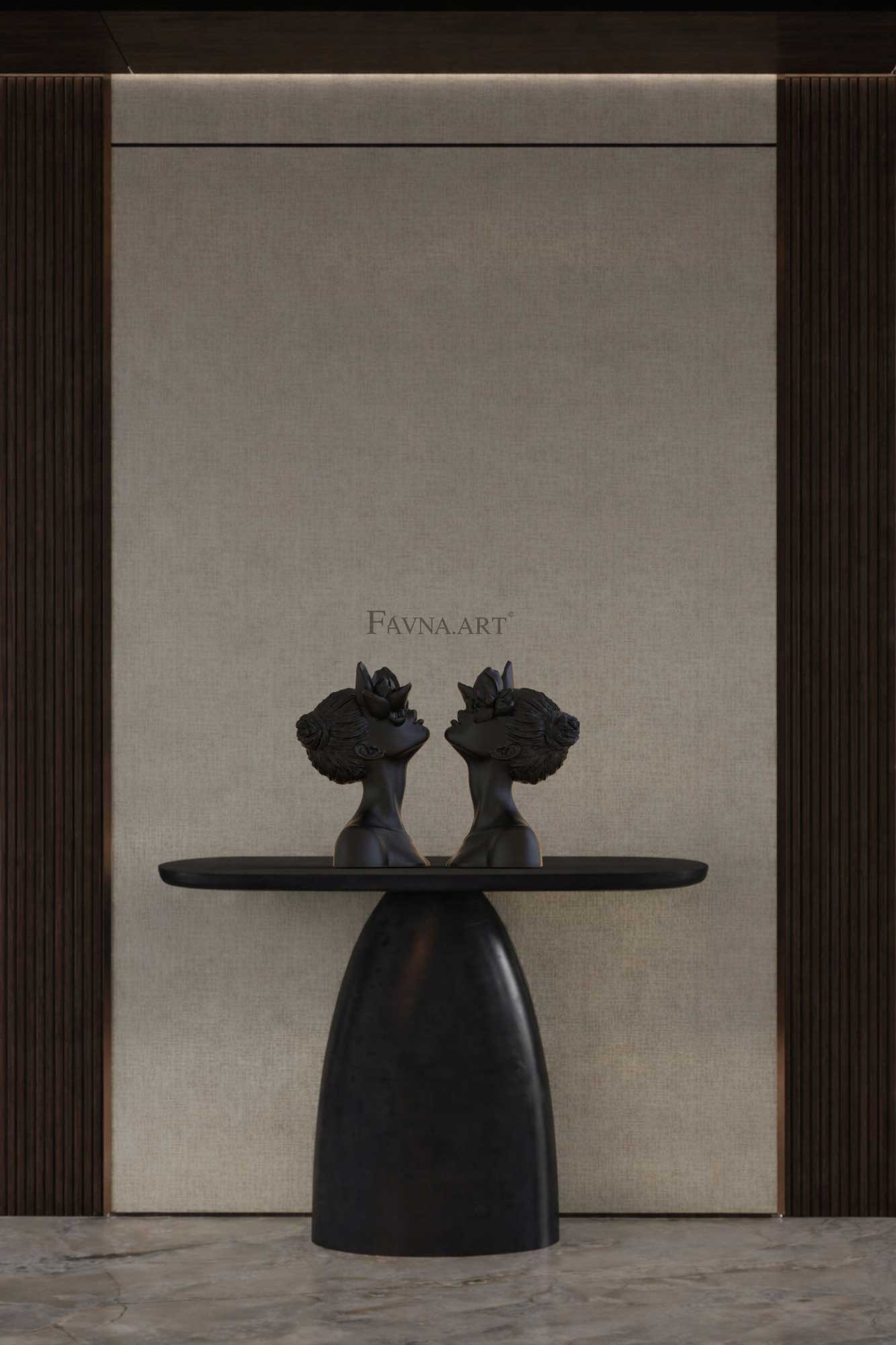 Sculpture "Daughter of the Faun" deep black