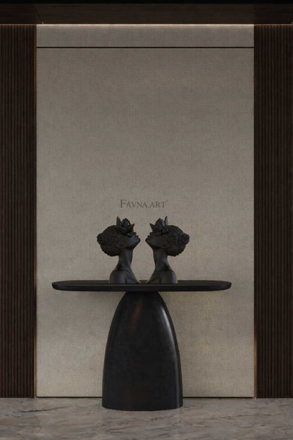 Daughter of Faun. Pair of Contemporary Sculptures in Black