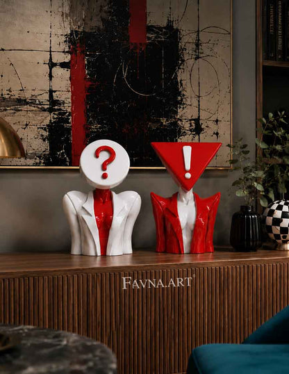 Scultura di Design Moderna "Domanda Totalizzante e Risposta Totalizzante"