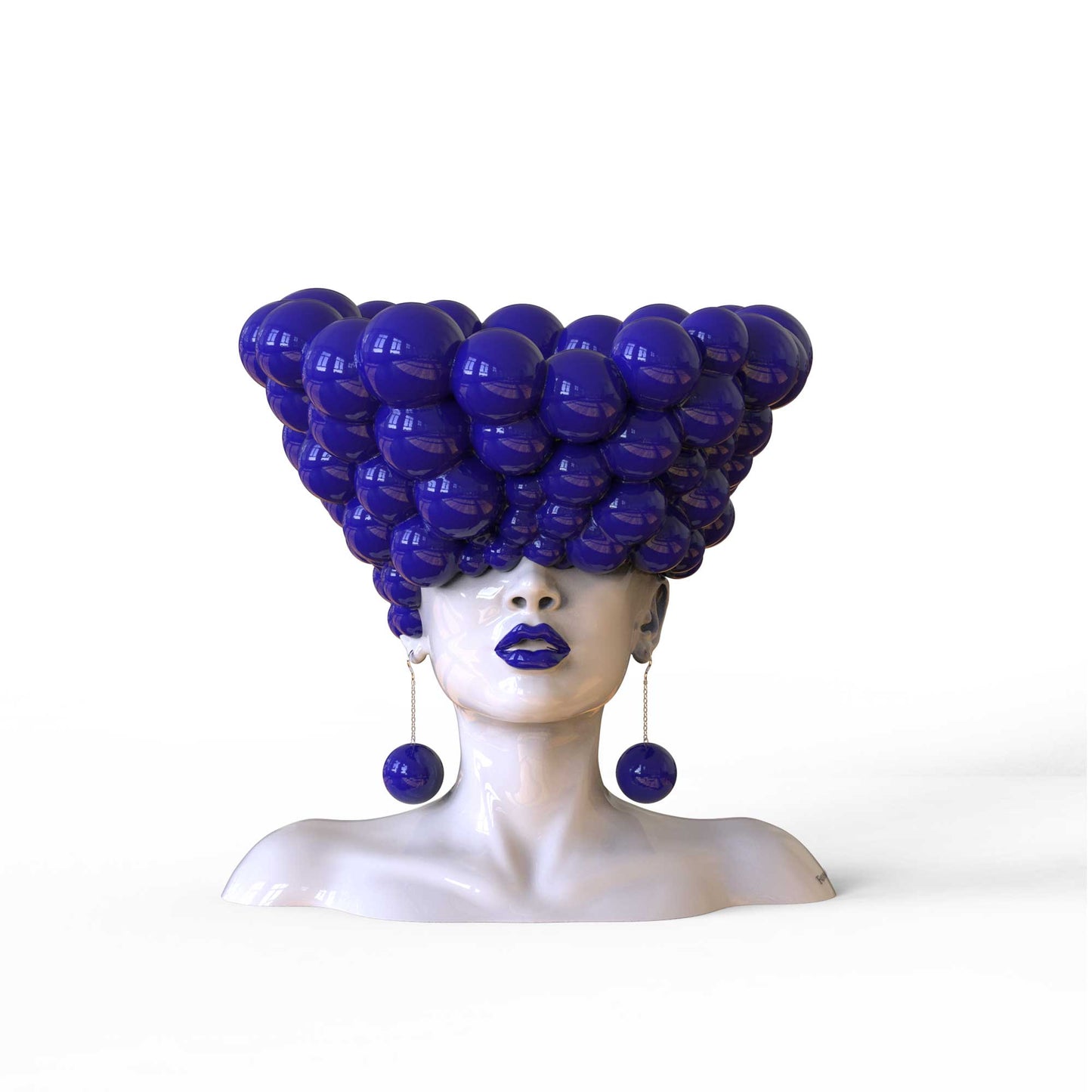 Sculpture of a woman "Thoughts" blue color