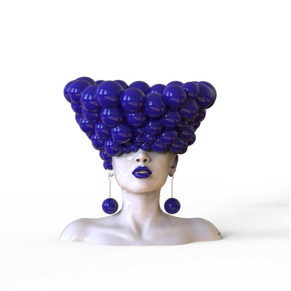 Sculpture of a woman "Thoughts" blue color